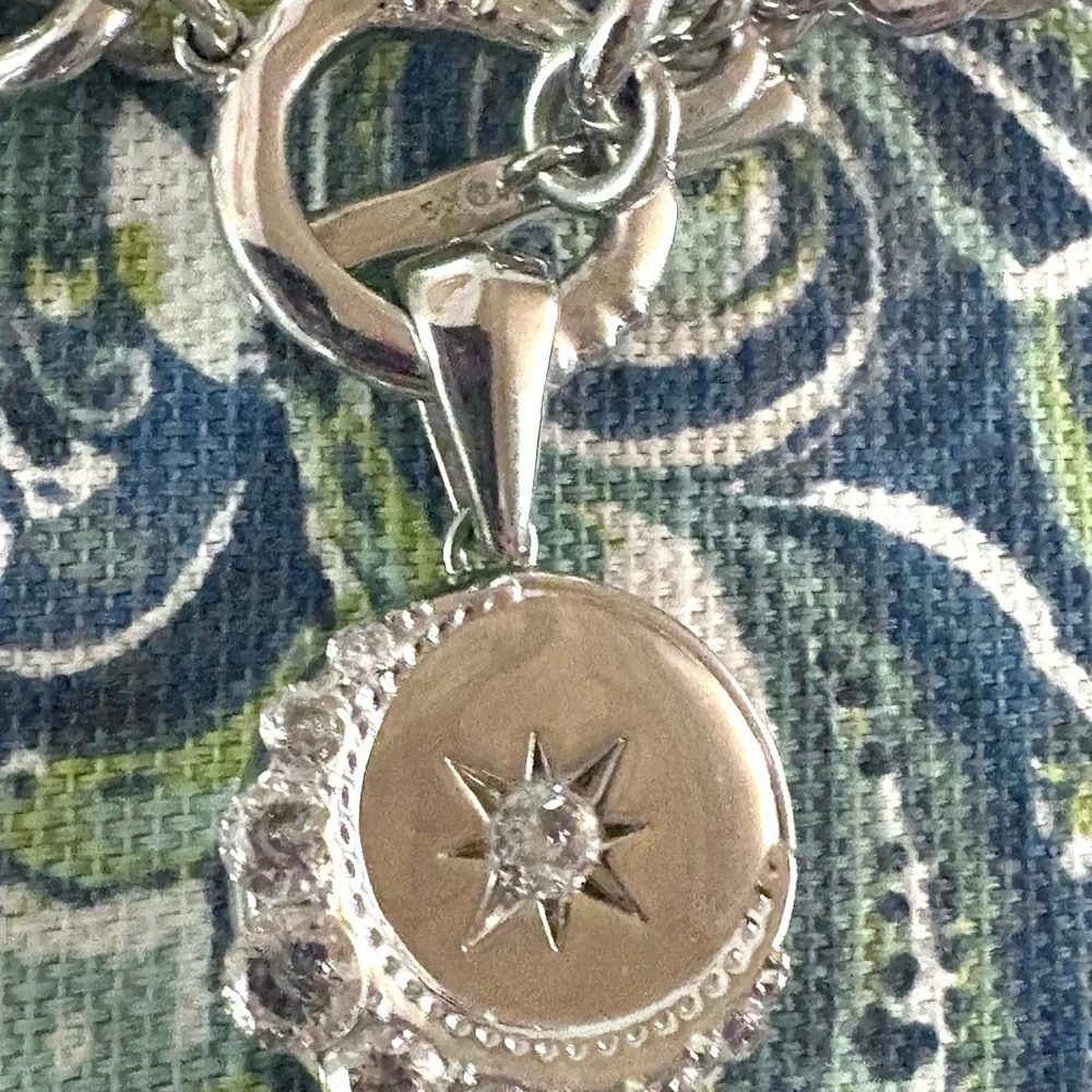 Kendra Scott Josie Moon Silver Toggle Chocker Chain Necklace Crystals Worn once - Picture 3 of 7